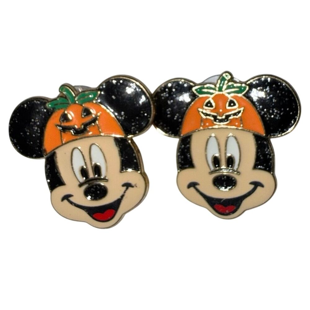 Disney X Baublebar Mickey Mouse Halloween Pumpkin Holiday Earrings Nwot